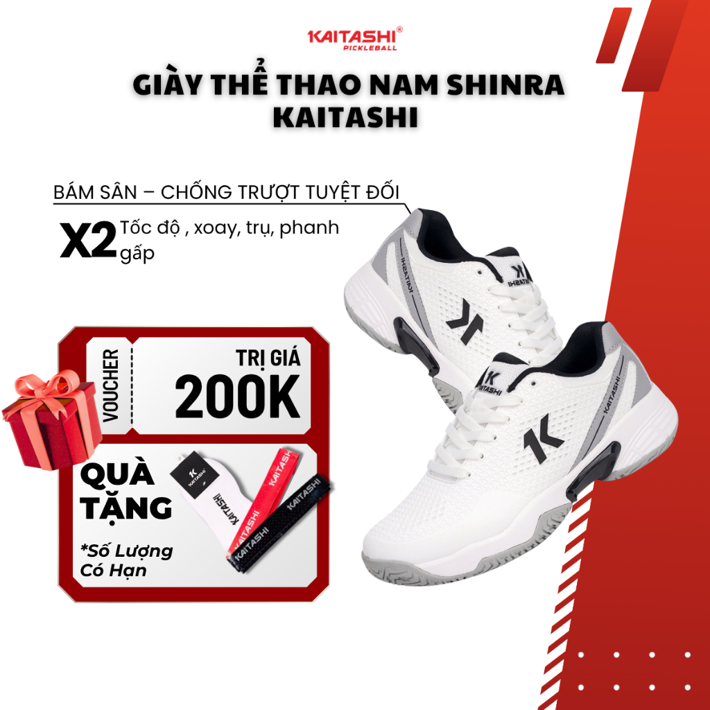 GIÀY THỂ THAO NAM CAO CẤP KAITASHI SHINRA ,BÁM SÂN, ÊM, NHẸ, THOÁNG KHÍ ,CHUYÊN CHƠI PICKLEBALL