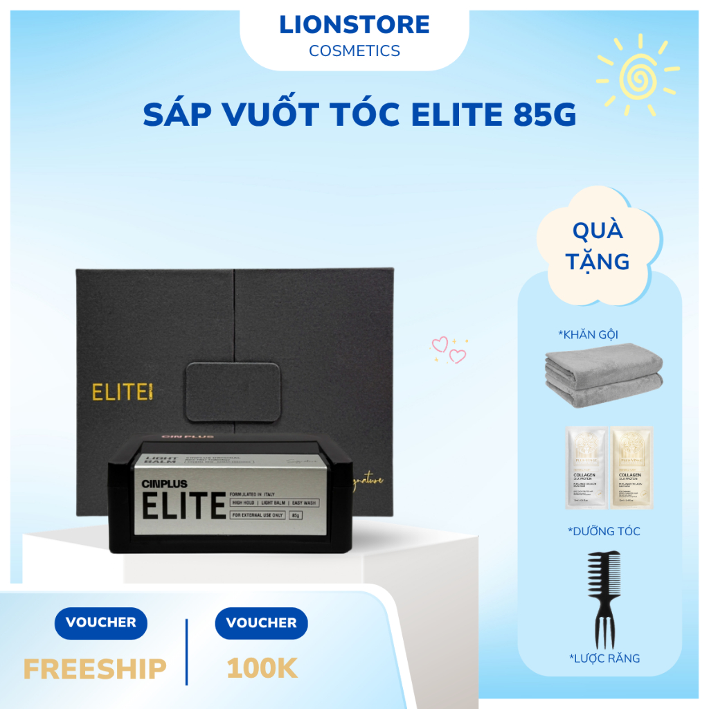 Sáp vuốt tóc nam Cinplus ELITE LIGHT BALM Original 85gr cao cấp tạo kiểu