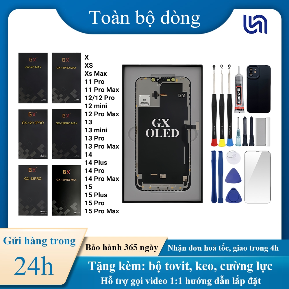 Màn hình GX OLED chính hãng tương thích IP X/XS/Xs Max/12/12mini/13/ 13/mini/14/15/Pro/Plus/Pro Max