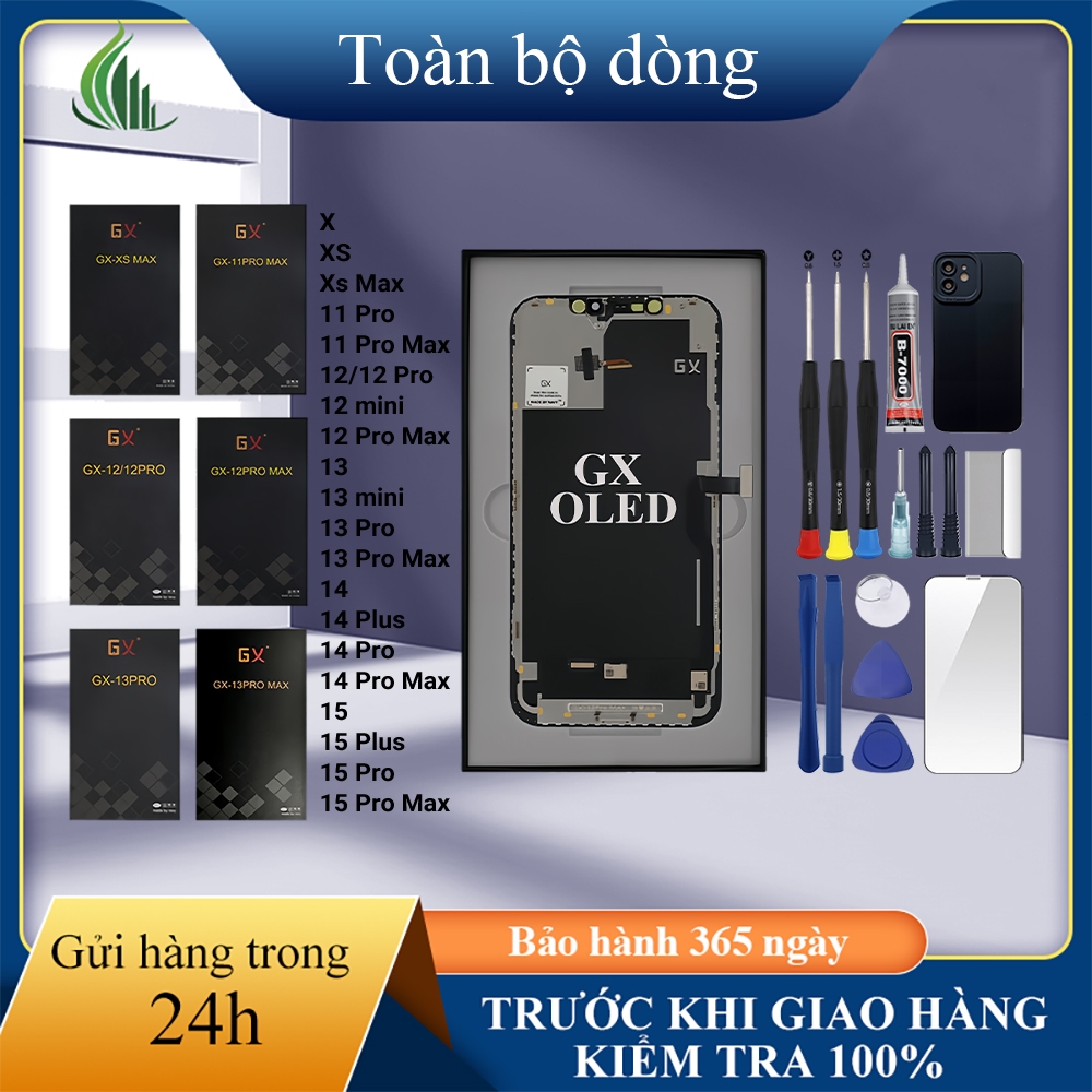 Màn hình GX/OLED chính hãng tương thích iPhoneX/XS/Xs Max/11/12/13/MINI/14/15/16/Pro/Plus/Pro Max