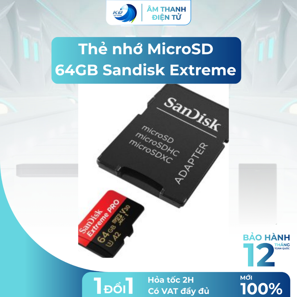 Thẻ nhớ MicroSD 64GB Sandisk Extreme Pro 200 MB/s