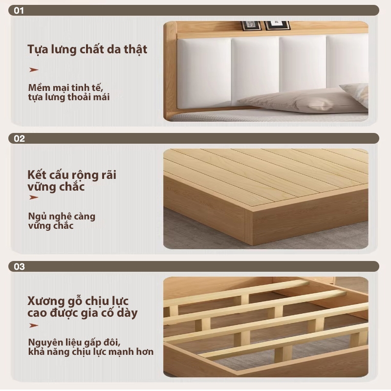 ALVIN Giường ngủ giường gỗ Thân thiện với môi trường, chống ẩm, chống nấm mốc và có khả năng chịu tải cực mạnh | BigBuy360 - bigbuy360.vn