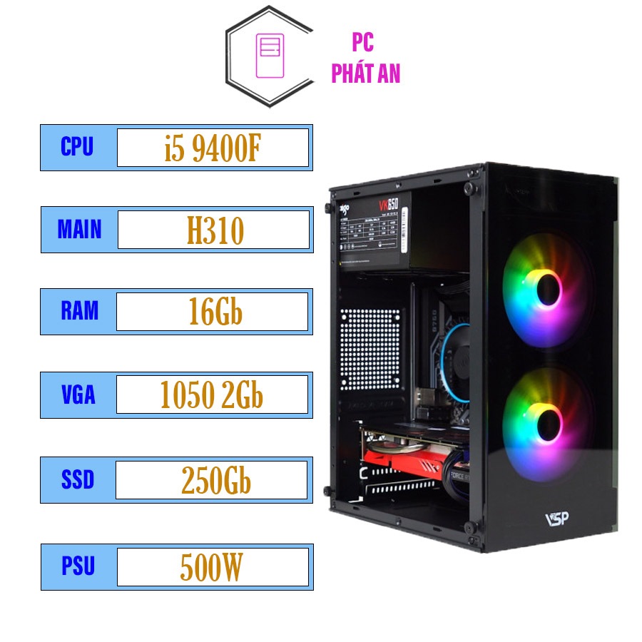 PC Gaming Core I5 9400F | H310 | Ram 32G| GTX 1060 6G | SSD 250G