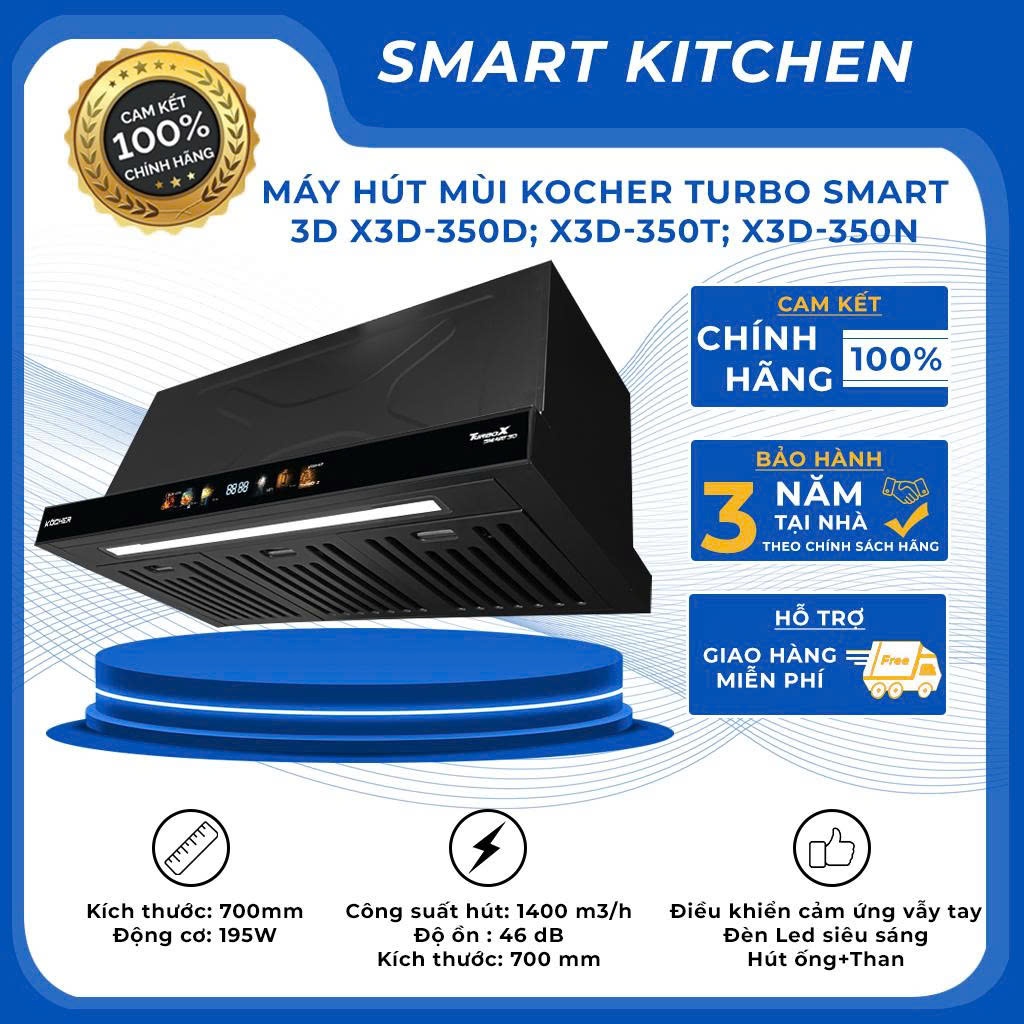 Máy hút mùi Kocher TURBO SMART 3D X3D-350D/350T/350N