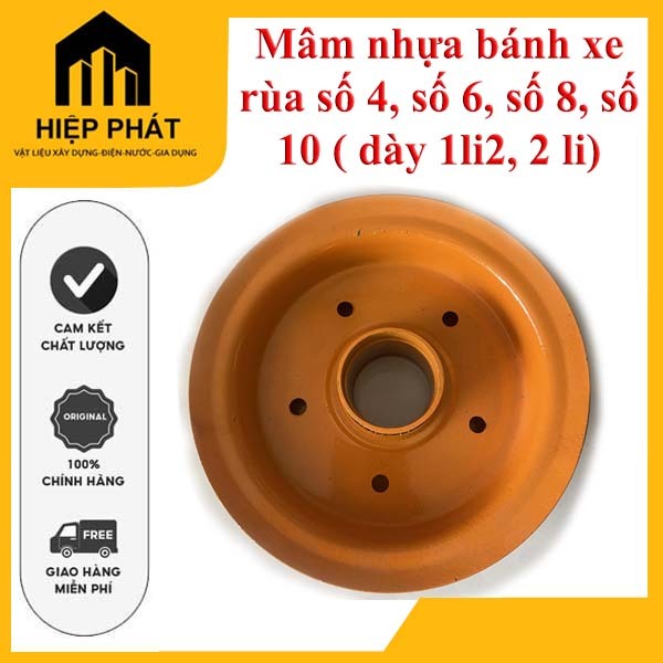 Mâm Sắt Bánh Xe Rùa Số 4 / 6 / 8 / 10 – Dày 1.2mm & 2mm – Sắt Cứng Chịu Lực Cao, Bền Bỉ Cho Xe Rùa C
