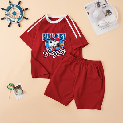 Đồ bộ bé trai, bé gái phối viền hình SANTAROSA BEAGLES- Quần áo cho bé chất liệu thun cotton - Loza Kids BF613