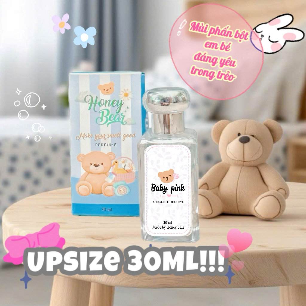 [Mua 2c 25ml tặng 1c 25ml] Nước hoa Honeybear mùi phấn em bé dịu nhẹ đáng yêu 25ml