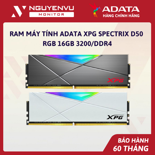 [Full Vat] Ram Máy Tính Adata XPG Spectrix D50 RGB 16GB 3200 DDR4 - Bảo Hành 5 Năm