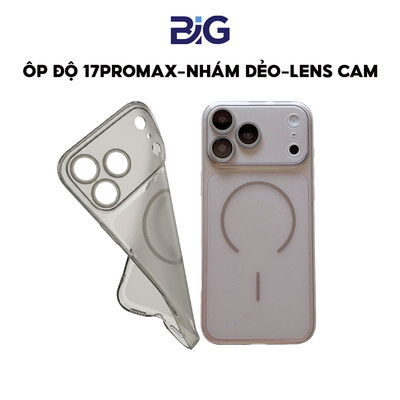 Ốp Độ 17Promax Nhám Dẻo Có Lens Camera Chính Hãng BIG Có Sạc Không Dây Dành Cho Máy 12-17
