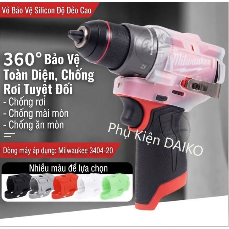 Bao bảo vệ cho máy khoan điện  không chổi than Milwaukee M12 FPD2 3404-20
