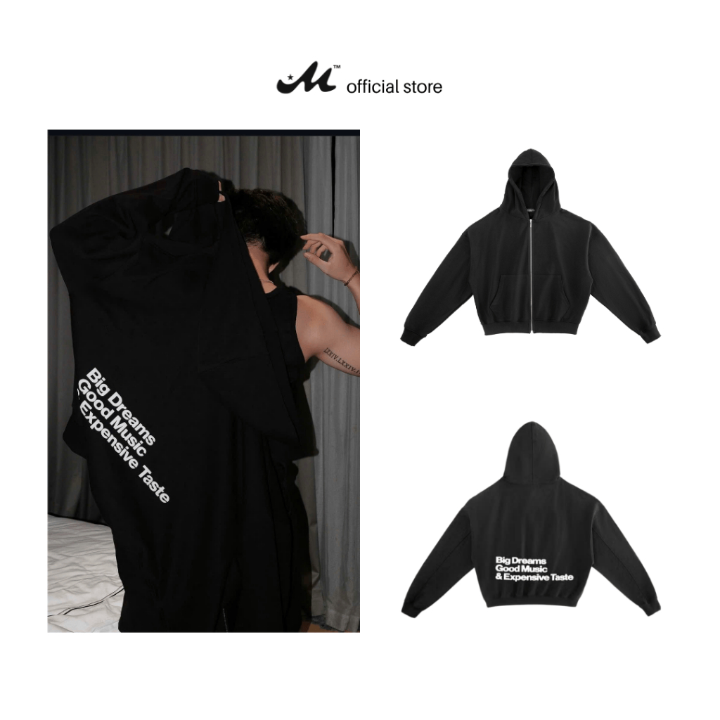 Áo Hoodie Zip Local Brand MUZIK CLOTHING | BIG DREAMS - Form Boxy, Nỉ Chân Cua 440gsm | HDZ-BD