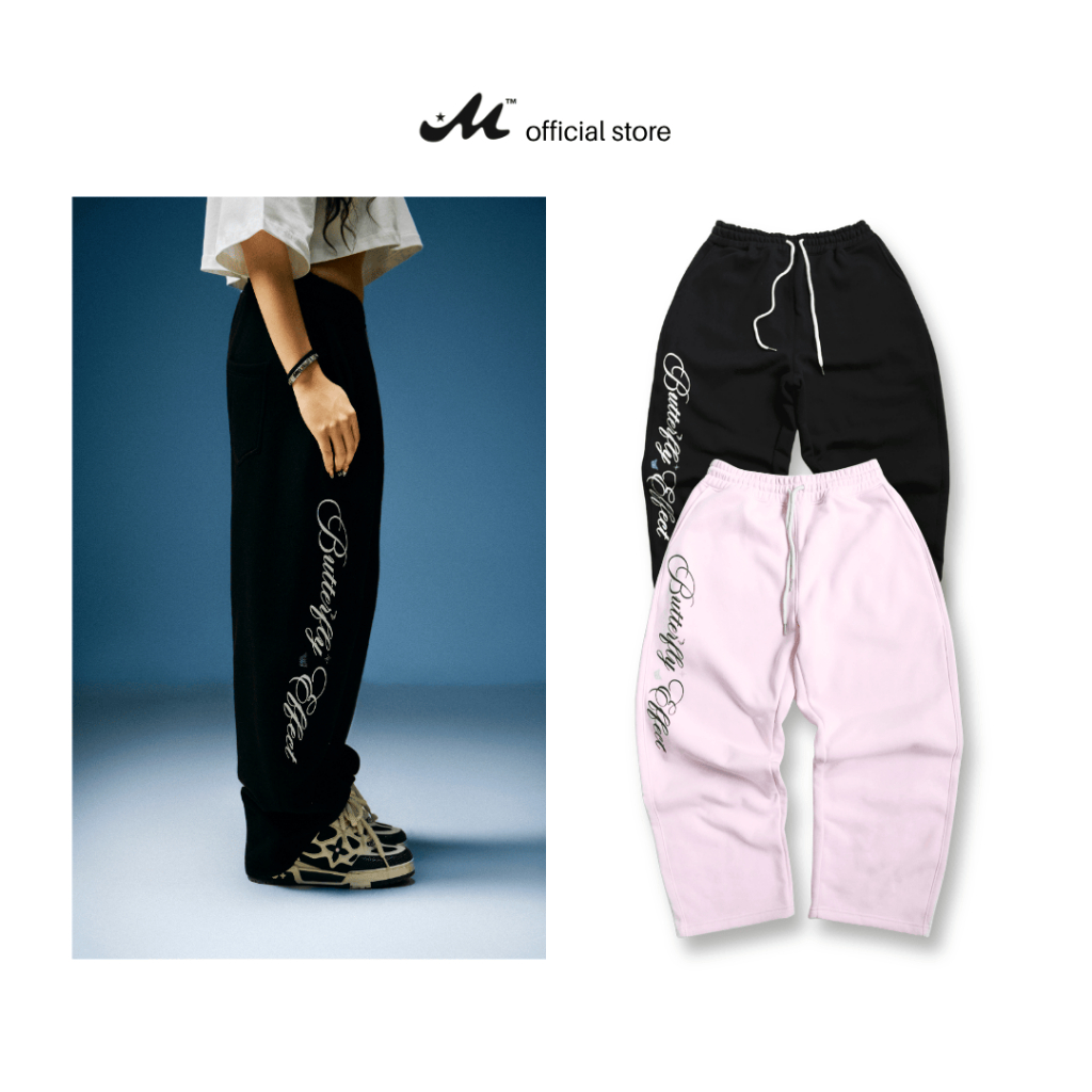 [MỞ BÁN] Quần Sweatpants Local Brand MUZIK CLOTHING | BUTTERFLY EFFECT – Cotton Nỉ Bông Dày Dặn Đứng