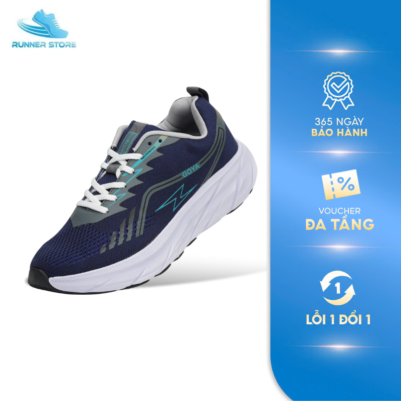Giày thể thao chạy bộ nam nữ Goya Training Plus năm 2026 màu xanh đen - Upper thoáng khí, đế chống t