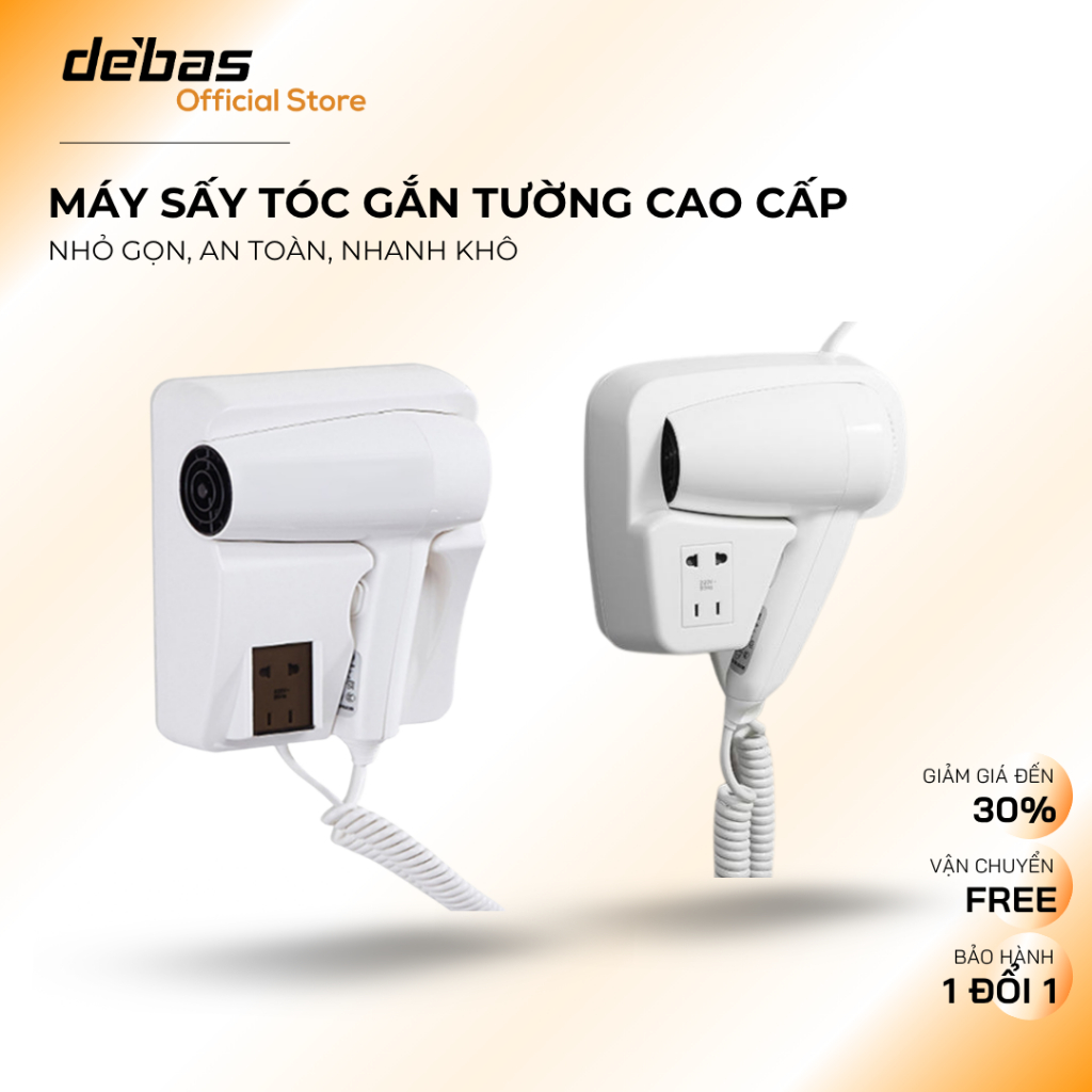 Máy sấy tóc có ổ cắm gắn tường cao cấp phòng tắm dùng trong khách sạn Debas MST5012 MST5018 MST5019