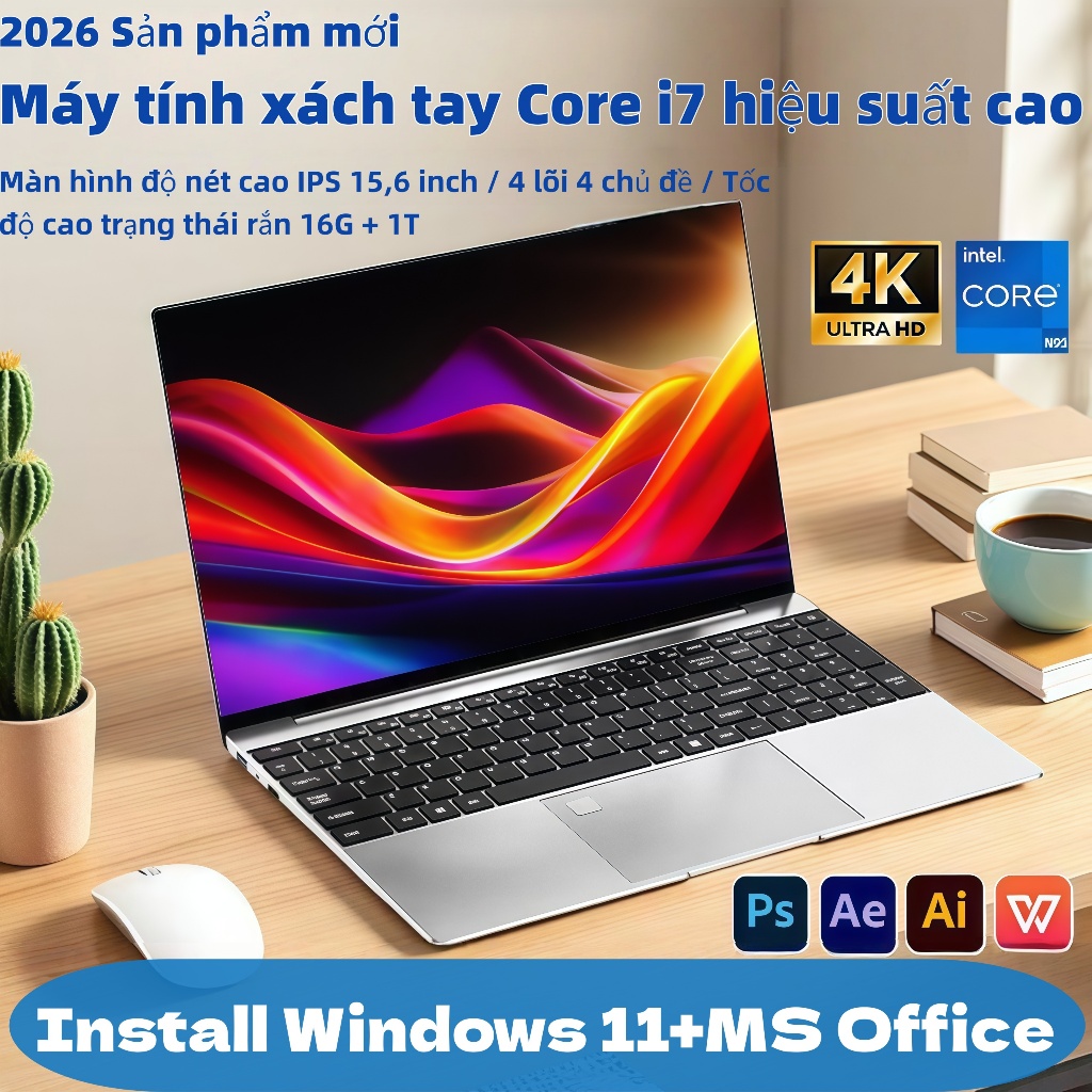 Máy tính xách tay Intel Core i7-7500U 26 năm tuổi, chịu nhiệt và bền với bộ nhớ 16GB và ổ SSD 1TB, h