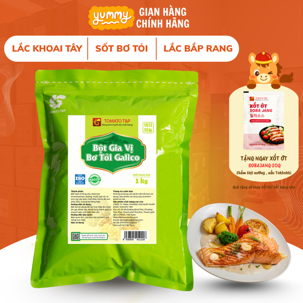 Bột Bơ Tỏi 1kg, Bột Bơ Tỏi Nấu Nghêu Sốt Bơ Tỏi,Sốt Bơ Tỏi, Bánh Mì Sốt Bơ Tỏi - Tomato T&P