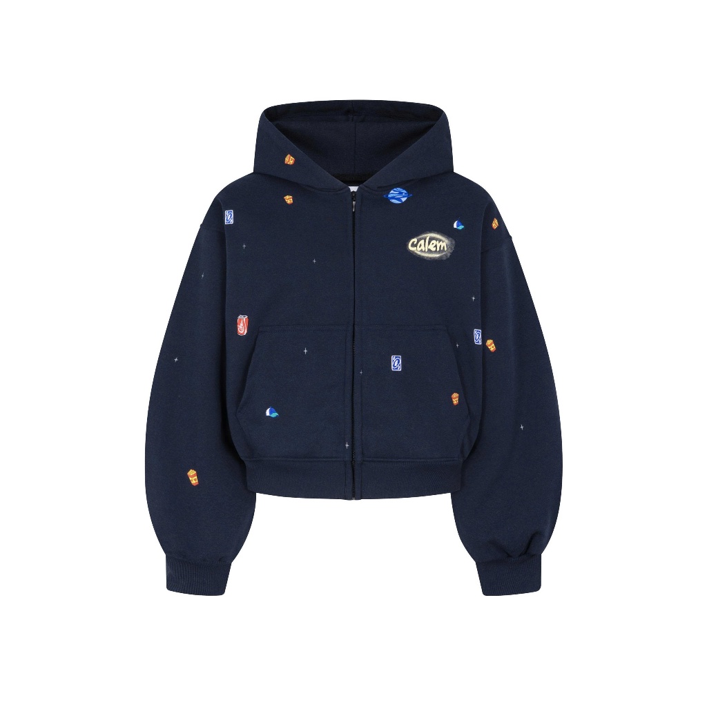 Calem Club - Áo Hoodie Zip CALEM STICKER chất nỉ chân cua form boxy nam nữ