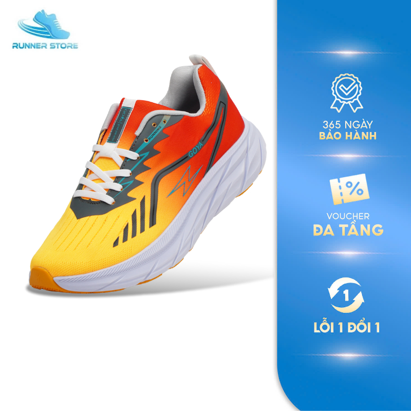 Giày thể thao chạy bộ nam nữ Goya Plus năm 2026 màu đỏ vàng v1