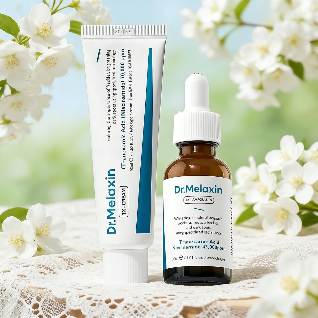 Combo Kem Nám Dr Melaxin TX Cream 50ml , Serum TX 30ml Dưỡng trắng, mờ nám tàn nhang cho da