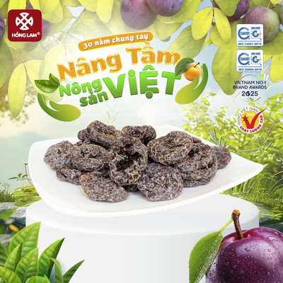 Xí muội mận không hạt chua ngọt Hồng Lam dạng hộp. Có vị chua, ngọt, dẻo