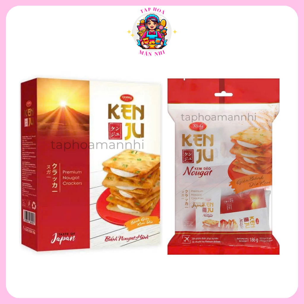 Bánh Quy Giòn Kem Dẻo Richy Kenju, Premium Nougat Crackers