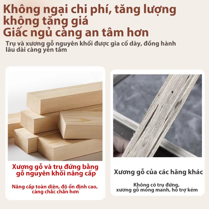 MY Giường ngủ giường gỗ Khả năng chịu tải cực mạnh lật đồ êm ái và có ngăn chứa đồ dưới gầm giường | BigBuy360 - bigbuy360.vn