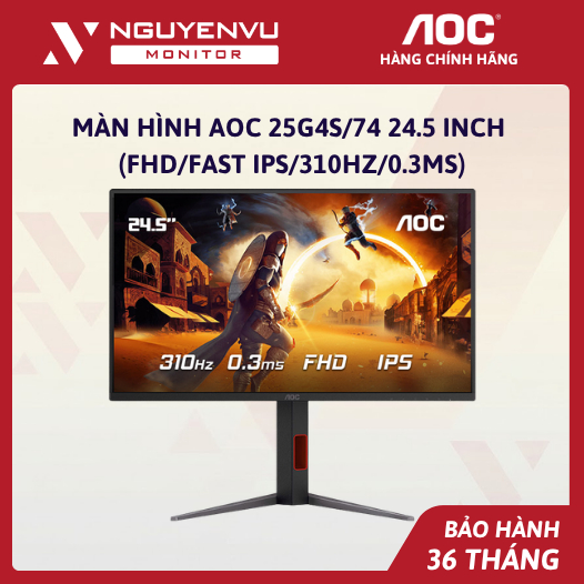 [Full Vat] Màn Hình Gmaing AOC 25G4S 24.5 inch (FHD/Fast IPS/310Hz/0.3ms) - Bảo Hành 3 Năm