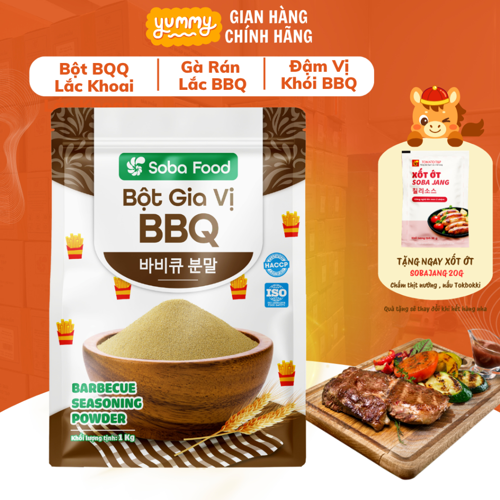 Bột BBQ Soba Lắc Khoai 1kg Gia Vị Đậm Đà, Lắc Bắp, Gà Lắc BBQ Thơm Chuẩn Vị Nướng Than – SBBBQ15
