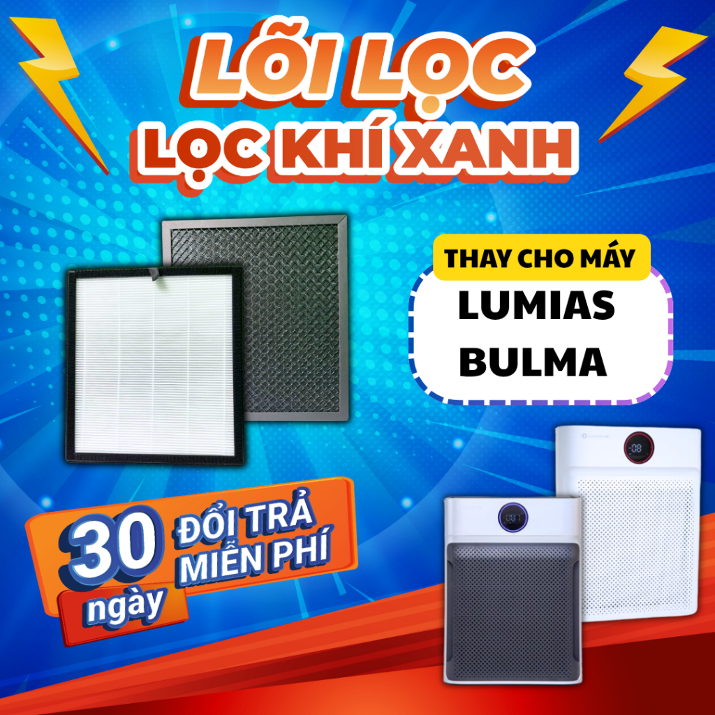 Bộ lọc LocKhiXanh® tương thích cho Lõi lọc không khí Lumias Bulma/ Bulma Pro/ Quạt không cánh Lumias