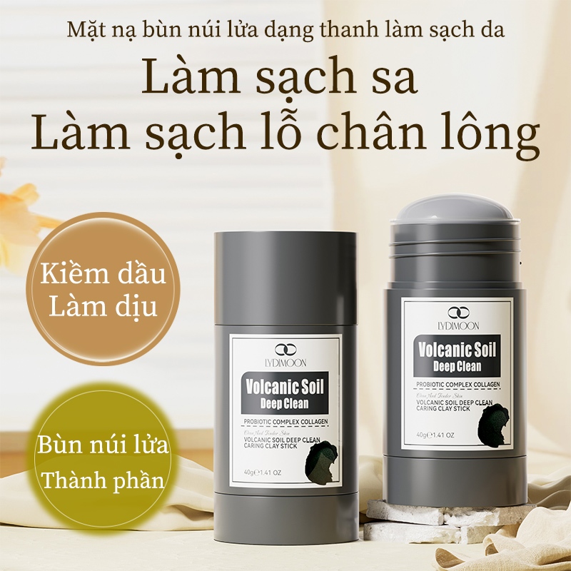 【LYDIMOON】Mặt nạ đất sét trắng da – sạch sâu lấy mụn đầu đen – kiềm dầu giảm mụn – 3 công dụng