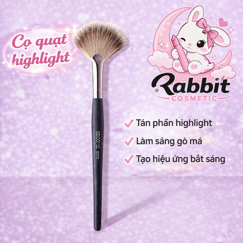 Cọ Highlight Bắt Sáng Gecomo G1023. Bắt Sáng Highlight Tay Cầm Chắc Chắn, Sợi Cọ Mềm Mại - Rabbit Co