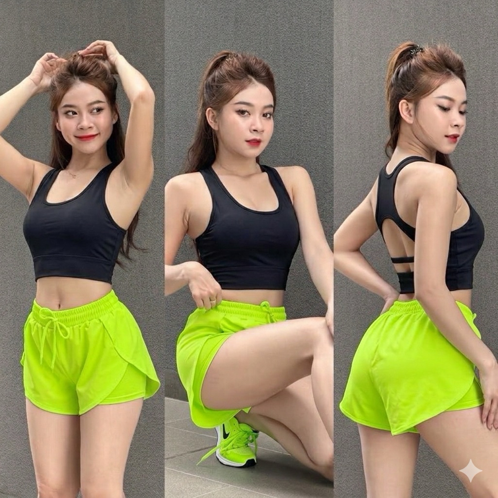 Quần Xanh chuối / Bra Đen