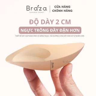 Miếng Dán Độn Ngực Hình Trái Tim Một Mặt Keo Đệm 2Cm Dán Bikini Áo Lót Cao Cấp BRAZA - 2005