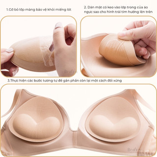 Miếng Dán Độn Ngực Hình Trái Tim Một Mặt Keo Đệm 2Cm Dán Bikini Áo Lót Cao Cấp BRAZA - 2005