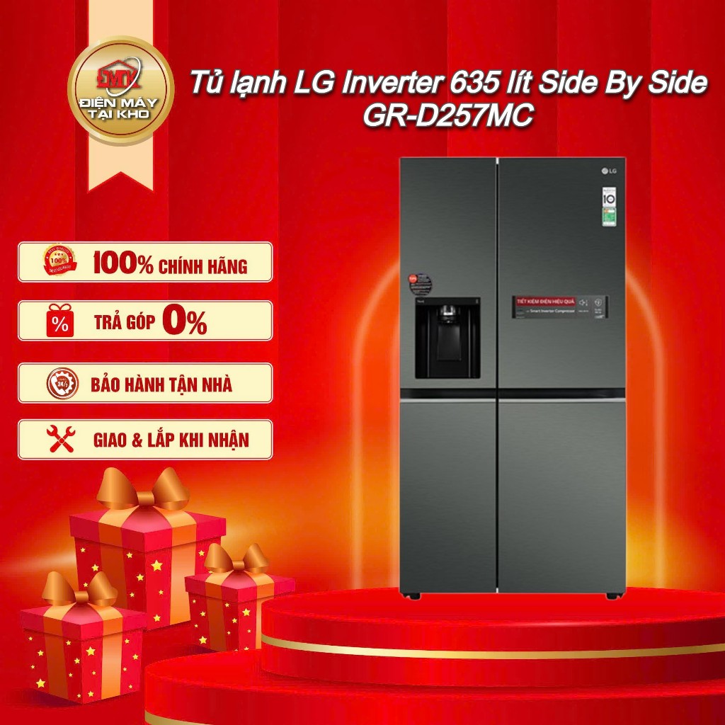 Tủ lạnh LG Inverter 635 lít Side By Side GR-D257MC