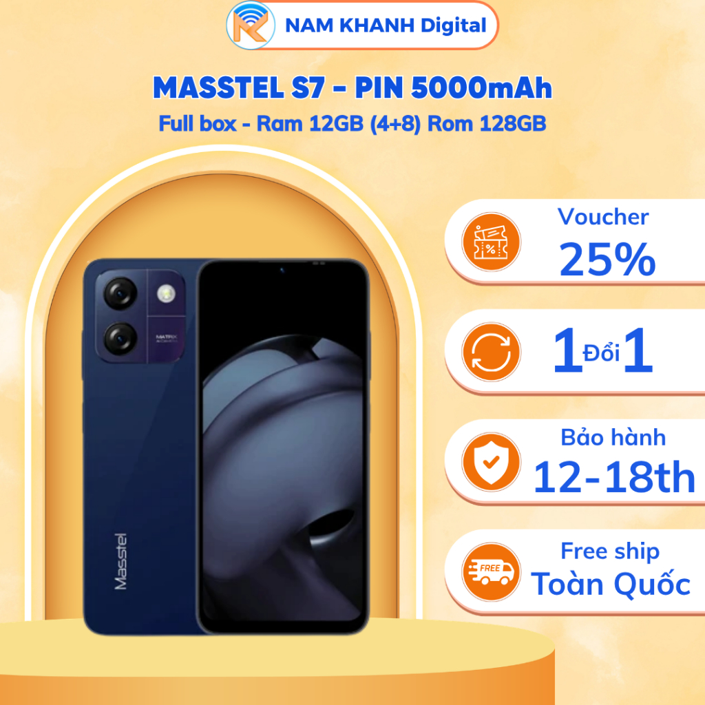 Điện thoại Mastel S7 - Ram 12GB (4+8) Rom 128GB - Pin 5000mAh - Màn lớn 6.745 inch - Nam Khanh Digit