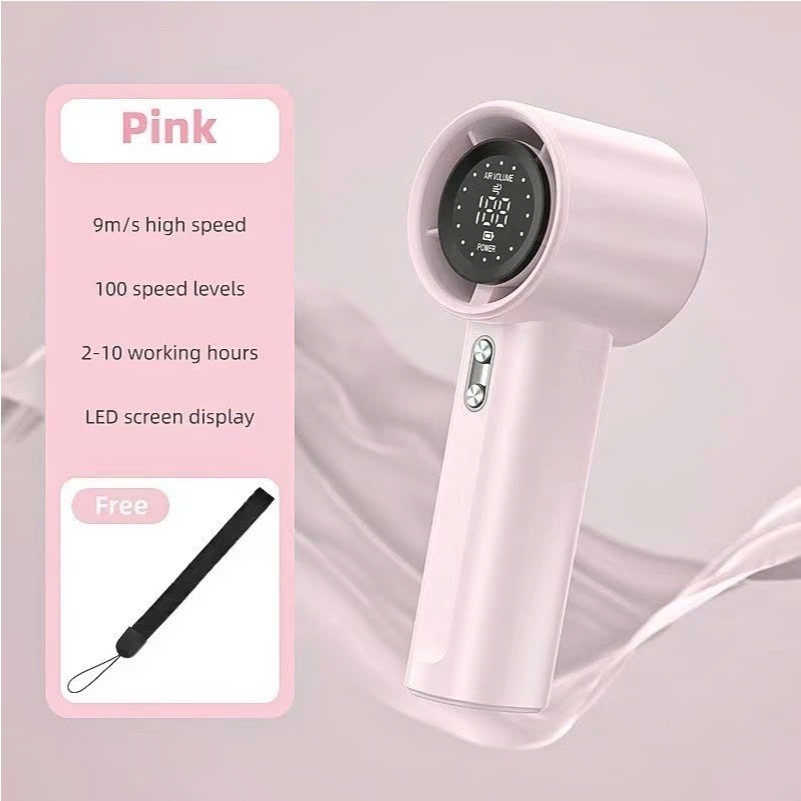 Quạt tích điện gió mạnh 100 cấp độ có màn hình kĩ thuật số Quạt cầm tay mini tuabin làm mát phù hợp ngoài trời thể thao | BigBuy360 - bigbuy360.vn