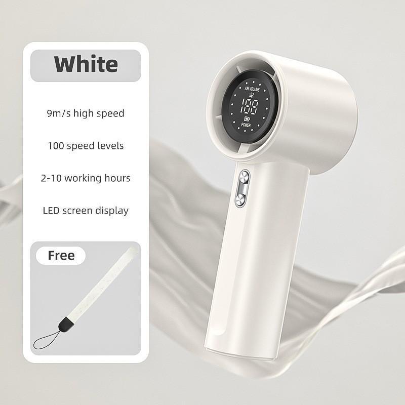 Quạt tích điện gió mạnh 100 cấp độ có màn hình kĩ thuật số Quạt cầm tay mini tuabin làm mát phù hợp ngoài trời thể thao | BigBuy360 - bigbuy360.vn