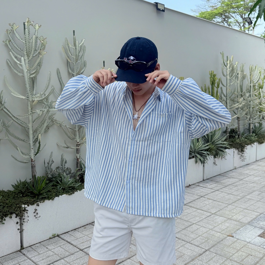 Áo Sơ Mi Sọc Tay Dài SSS.A Form Rộng Unisex Nam Nữ Nhiều Màu SSSTORE.Aesthetic | BigBuy360 - bigbuy360.vn