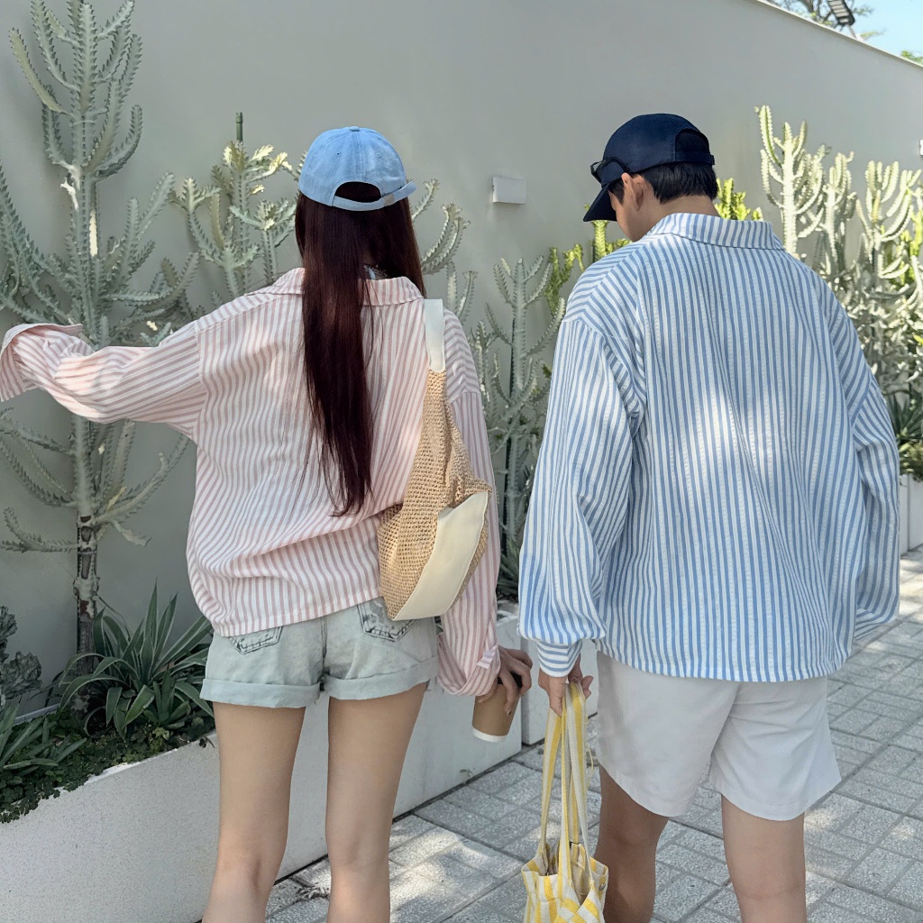 Áo Sơ Mi Sọc Tay Dài SSS.A Form Rộng Unisex Nam Nữ Nhiều Màu SSSTORE.Aesthetic | BigBuy360 - bigbuy360.vn