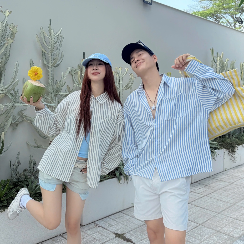 Áo Sơ Mi Sọc Tay Dài SSS.A Form Rộng Unisex Nam Nữ Nhiều Màu SSSTORE.Aesthetic