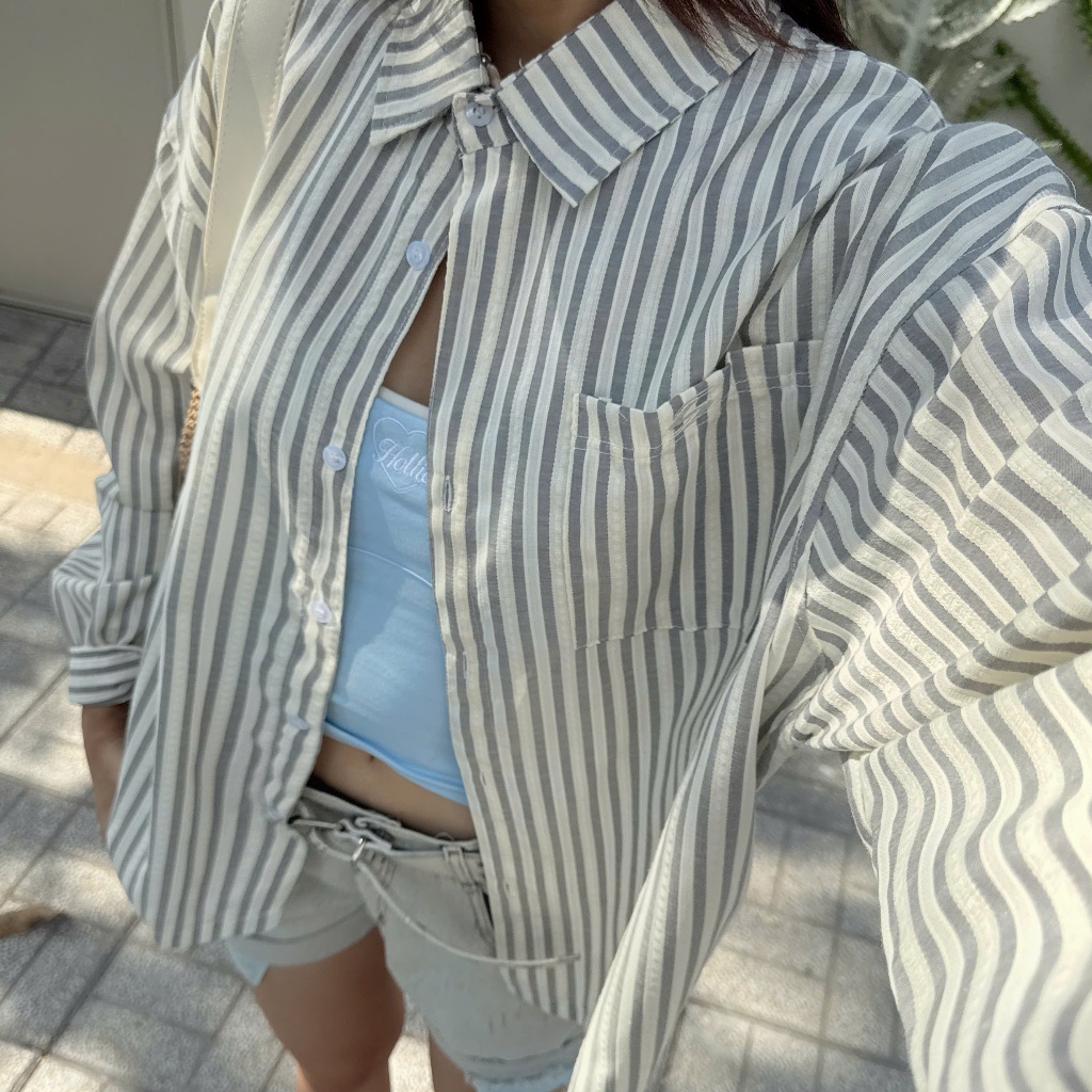 Áo Sơ Mi Sọc Tay Dài SSS.A Form Rộng Unisex Nam Nữ Nhiều Màu SSSTORE.Aesthetic | BigBuy360 - bigbuy360.vn