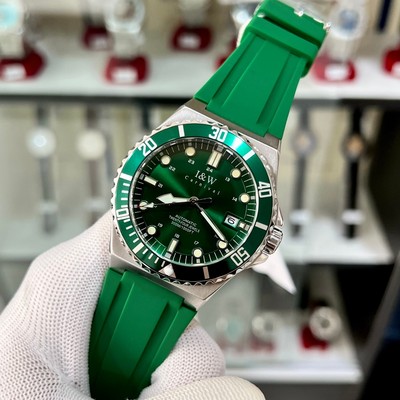 Đồng hồ nam chính hãng I&W Carnival 726G-S3 Kính chống xước,Chống nước 100m,BH24 tháng,Máy Cơ Automatic,dây da xanh xịn