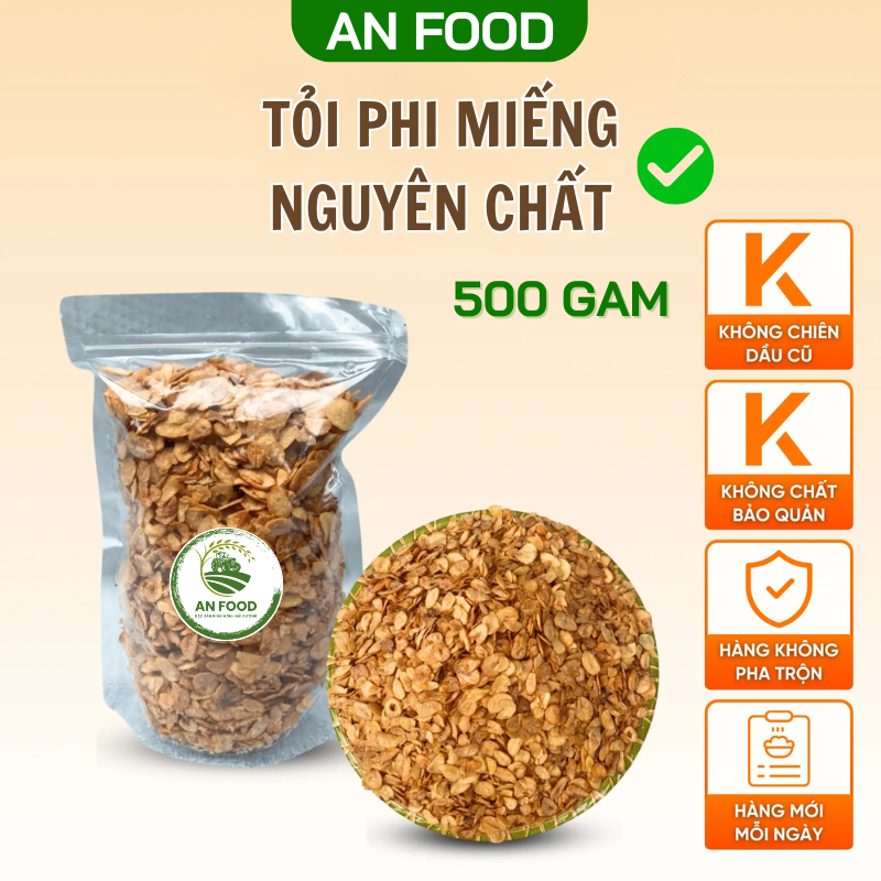 Tỏi Phi Miếng Nguyên Chất ANFOOD, Tỏi Phi Không Chất Bảo Quản Thơm Ngon