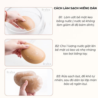 Miếng Dán Độn Ngực Hình Trái Tim Một Mặt Keo Đệm 2Cm Dán Bikini Áo Lót Cao Cấp BRAZA - 2005