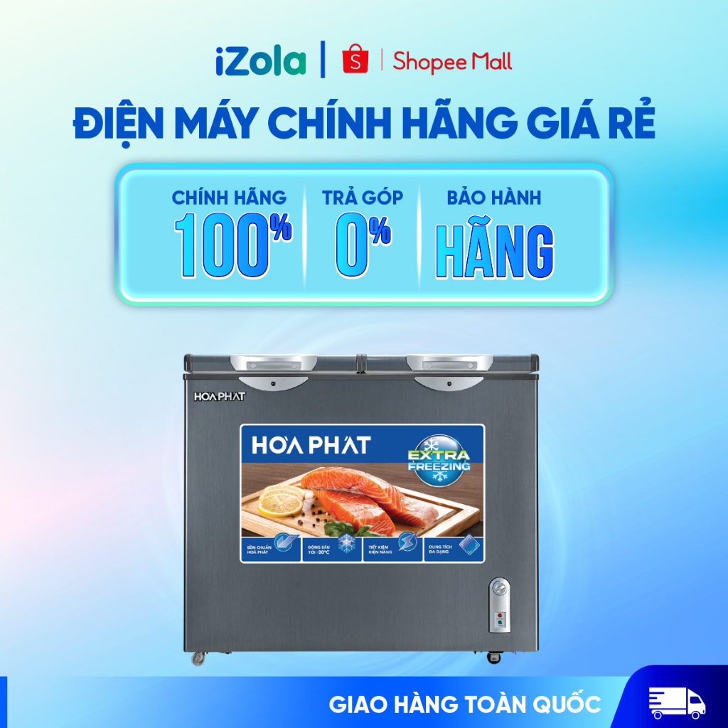 Tủ đông Hòa Phát 2 ngăn 2 cánh HPF BD6205G - Hàng chính hãng