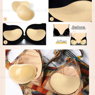 Miếng Dán Độn Ngực Hình Trái Tim Một Mặt Keo Đệm 2Cm Dán Bikini Áo Lót Cao Cấp BRAZA - 2005