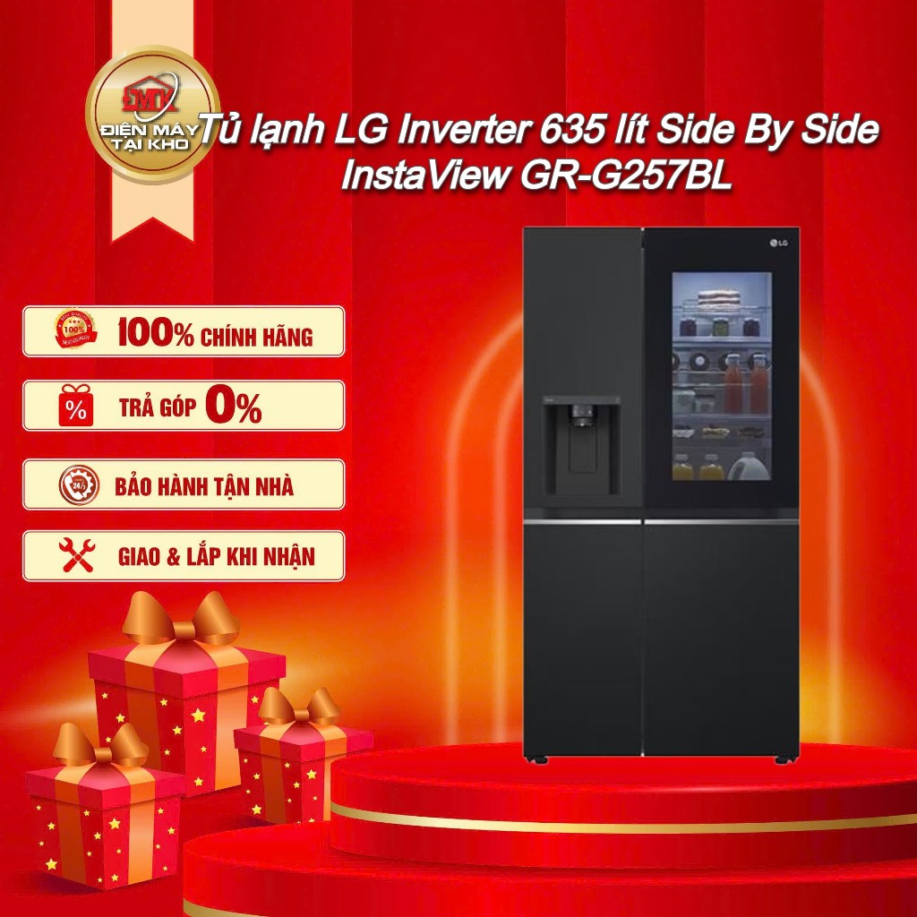 Tủ lạnh LG Inverter 635 lít Side By Side InstaView GR-G257BL