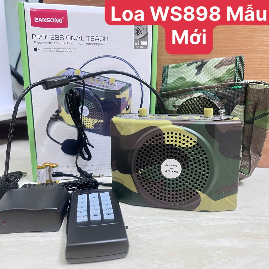 Loa WS898 Gọi Chim Trợ Giảng Mẫu Mới Nhất Có bluetooth Tặng Thẻ 4G Đủ Tiếng, Âm Thanh To Pin Khỏe