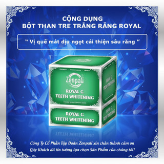 Bột Than Tre Trắng Răng Thuỷ Tiên Royal Teeth Whitening Zenpali Mẫu Mới 100% Thiên Nhiên mua 2 than TẶNG 1 bàn chải